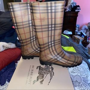 Authentic Burberry Tall Rain Boots